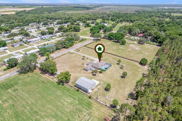 Aerial from neighboring hay pasture