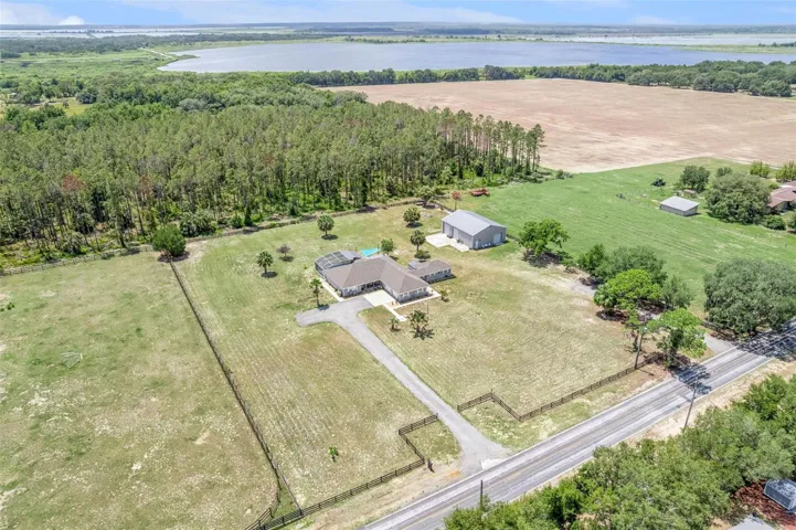 Aerial toward Emeralda Marsh