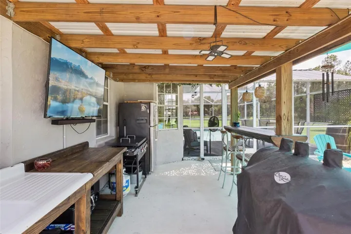 Outdoor Kitchen towards pool