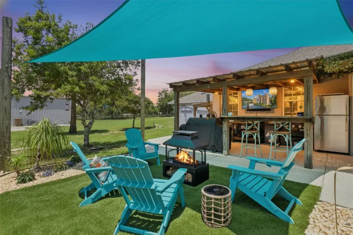 Outdoor Siting Area at Dusk