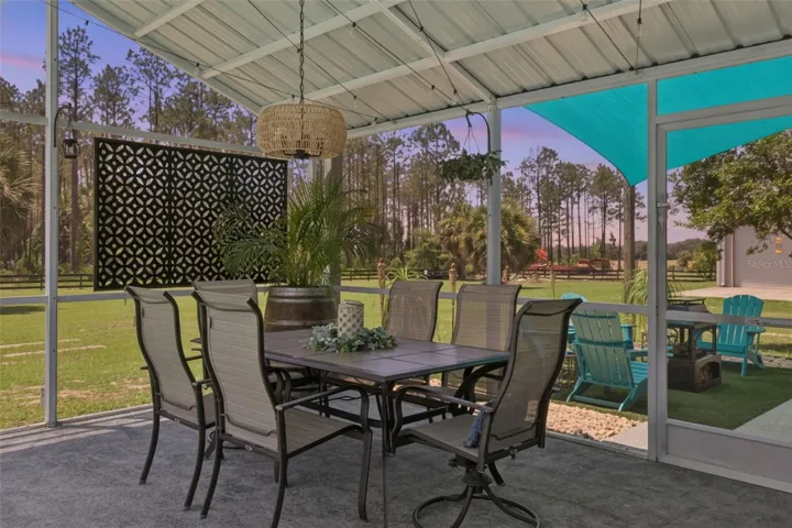 Pool Patio at Dusk