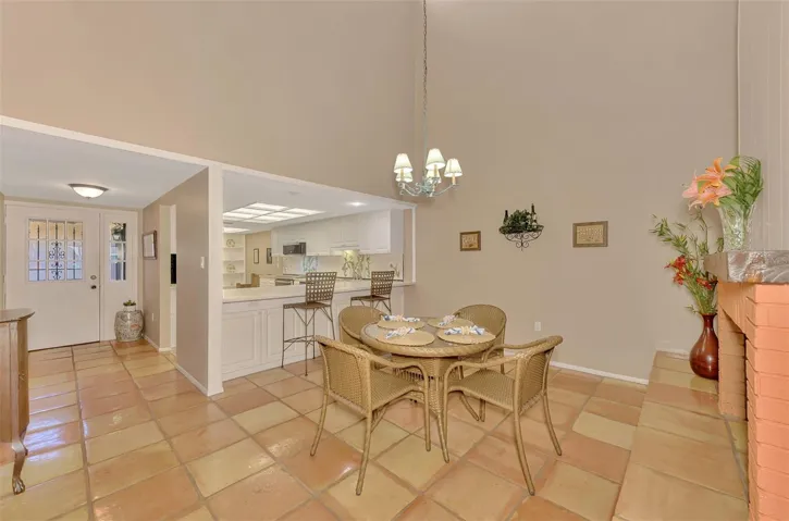Dining Area with double side fireplace