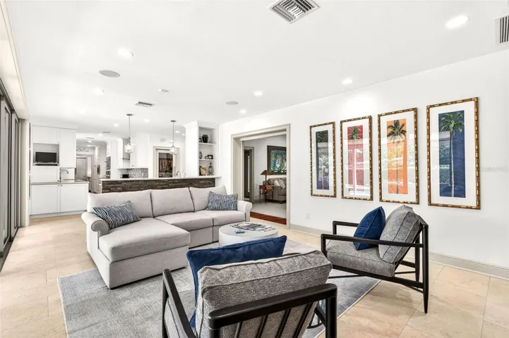 Family room to Bar and Kitchen