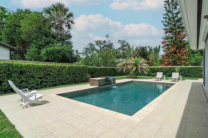 Shell paver pool decking