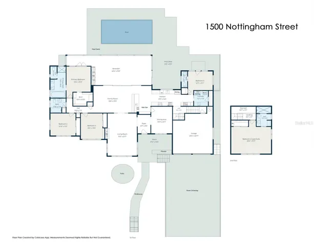 Full floor plan and hardscapes