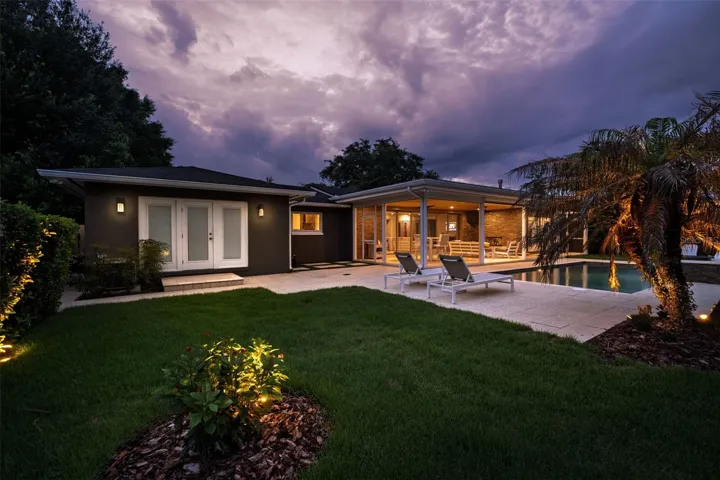 Backyard landscape lighting