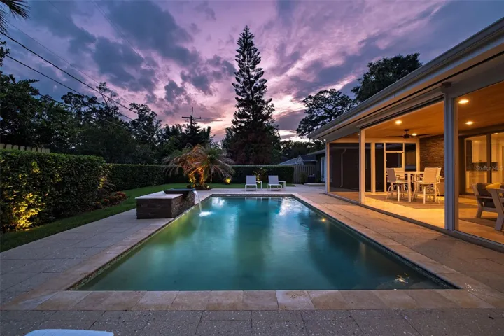 Pool at night