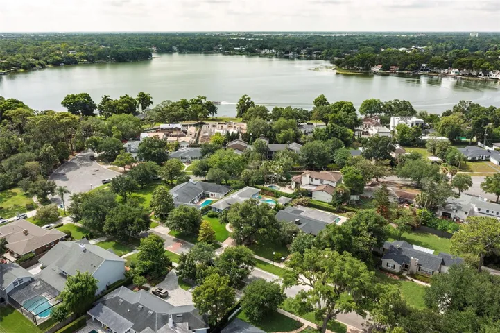 Aerial to Lake Sue