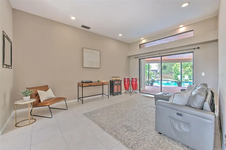 Living Room with Sliders to the Lanai/Pool