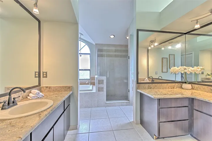 Large Primary Bathroom with Separate Sinks