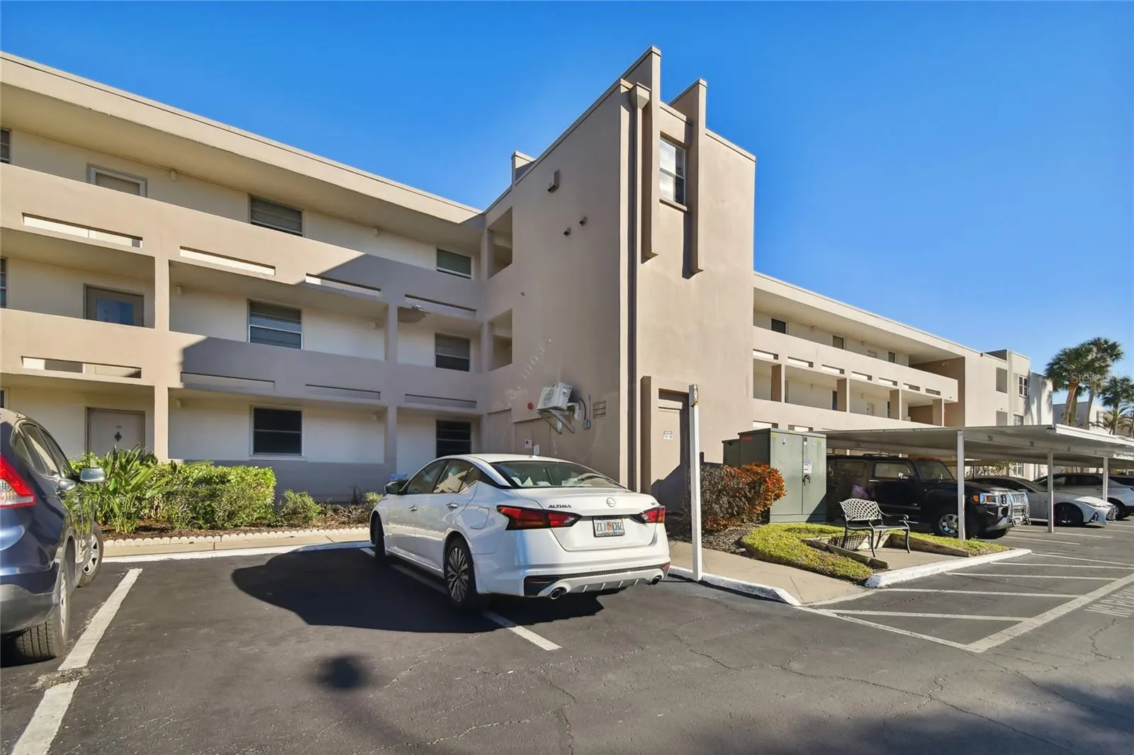 Carports will be replaced soon. Comes with assigned covered parking, steps from your door