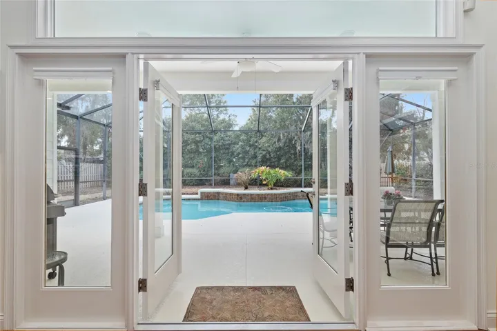 FRENCH DOORS FROM GREAT ROOM TO LANAI