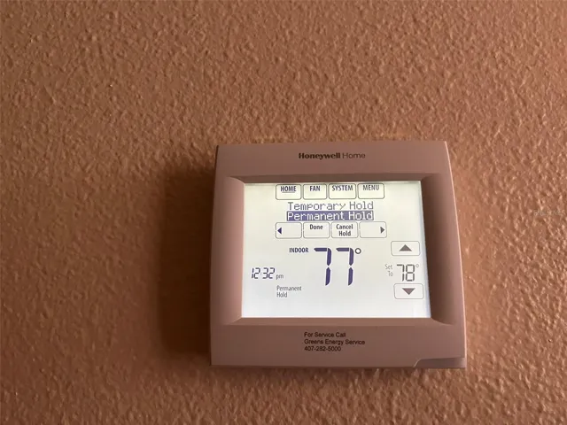 The programmable thermostat allows you to save on your energy bill.  Program it to a comfortable temperature when you know you'll be home and to a maintenance temperature when you know you will be gone.