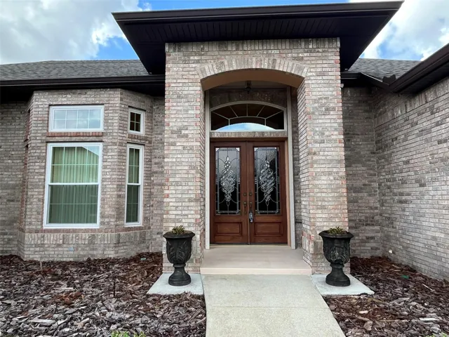 Recently refinished SOLID WOOD door with STAINED GLASS.