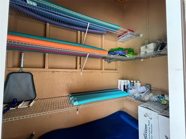 More storage... This is for all of your pool equipment, chemicals, and toys.