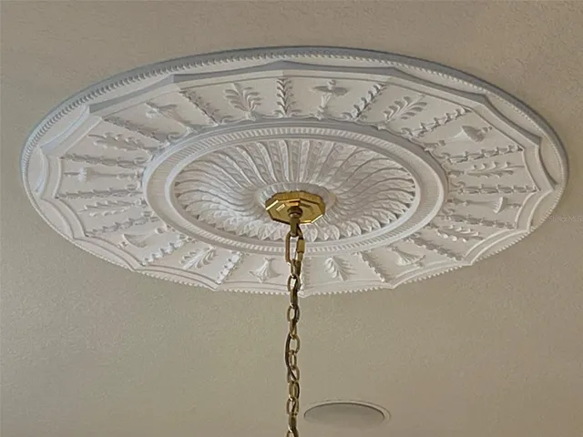 Look at the details...dining room chandelier ceiling medallion.