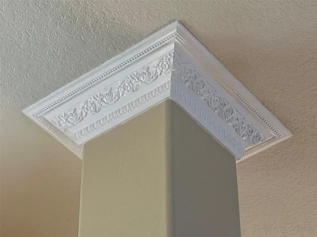 Crown molding is throughout most of the home.