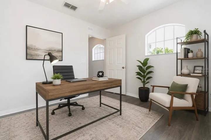 Virtually Staged Bedroom 3 as Office