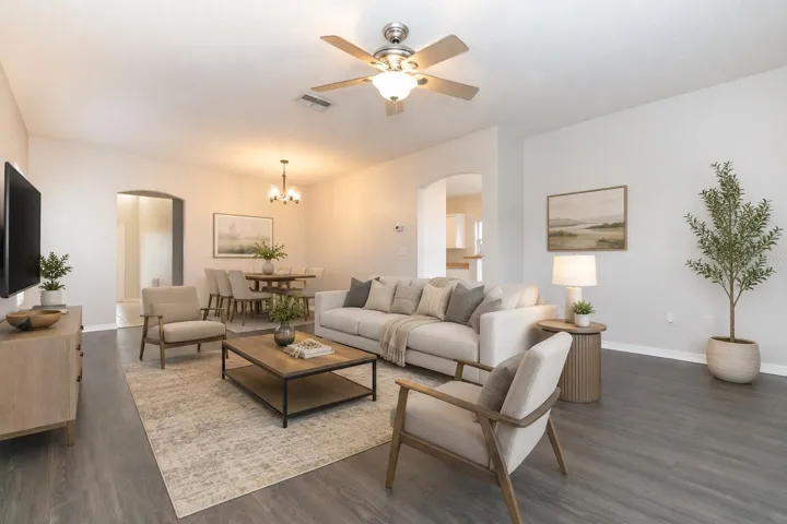Virtually Staged Dining/Living Room