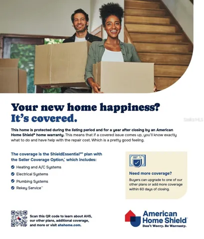 Included 1 year ShieldEssential Home Warranty for 1 year.