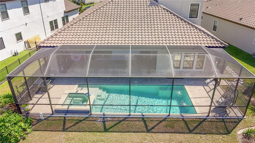 SCREENED IN POOL ARIEL SHOT