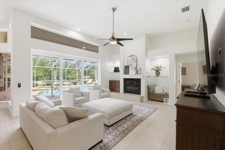 Family room with gas fireplace
