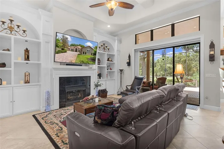Living room with built-ins