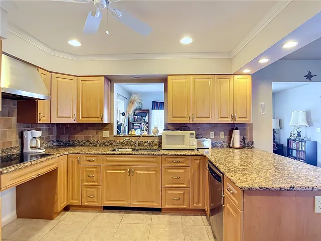 Spacious kitchen with solid wood cabinetry