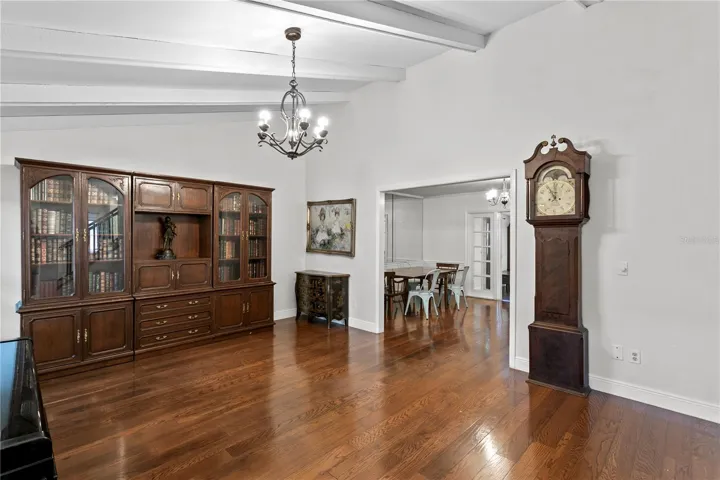 Living room with hard wood floors