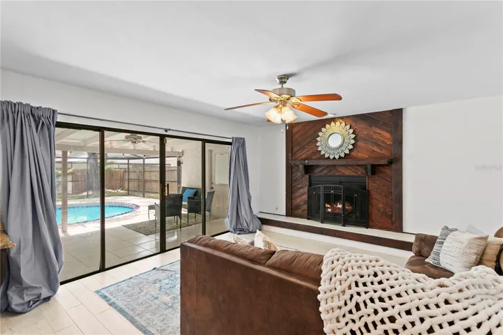Family room with sliding doors to covered lanai