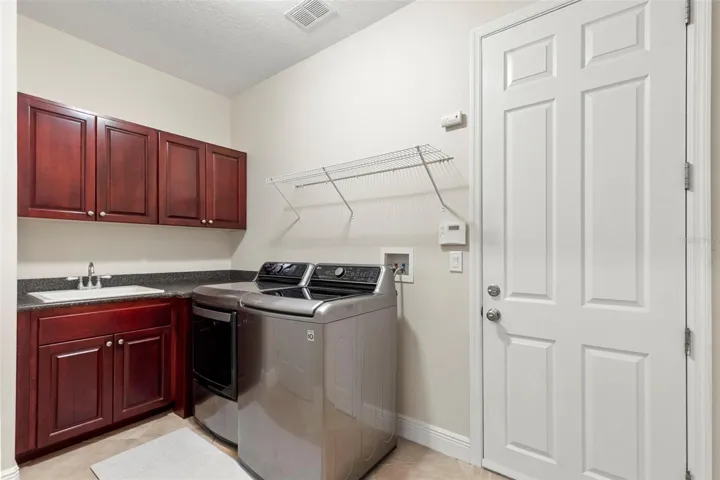 Laundry Room-Expansive Closet, Cabinet Space, Storage Shelves & Utility Sink