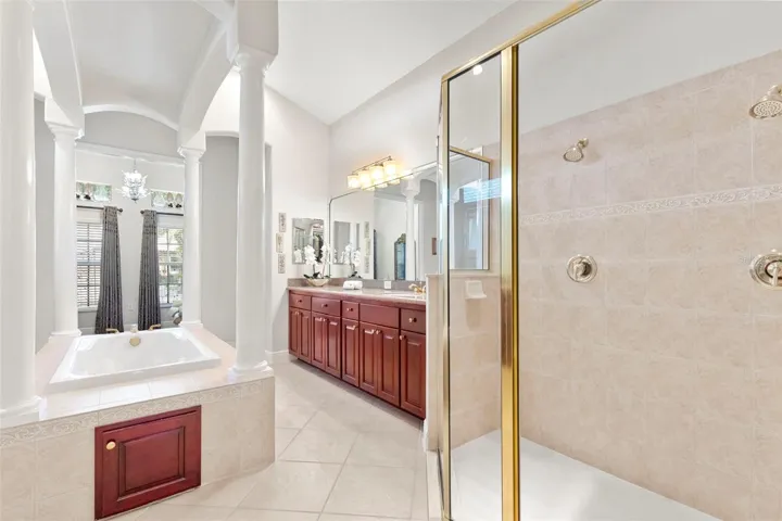 Primary En-Suite-Glass Shower Enclosure With Dual Shower Heads
