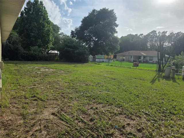 fenced backyard