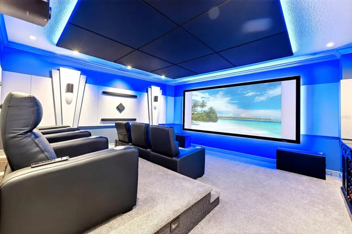 Top of the line theater room.