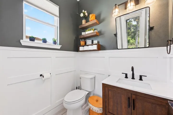 Convenient main floor half bath.