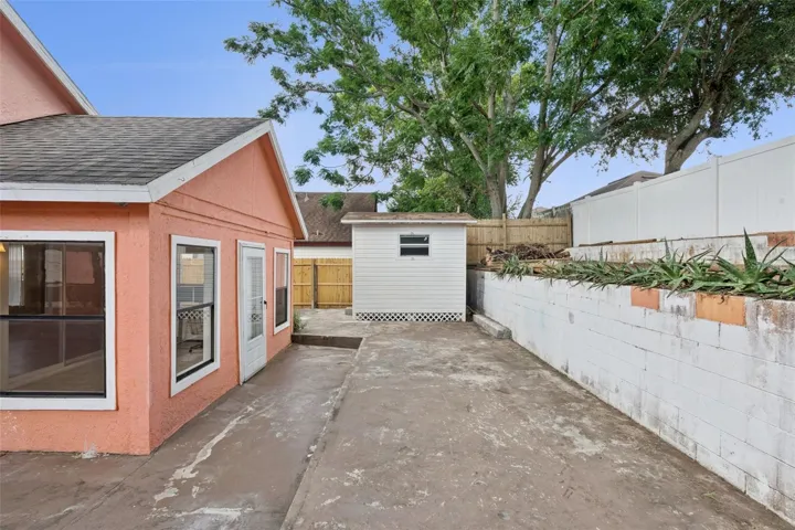 backyard is fully fenced.