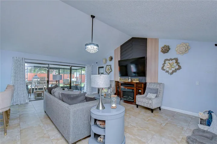 Living room with accent wall