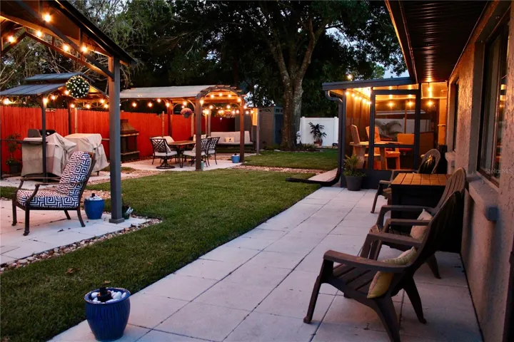 Back yard at night