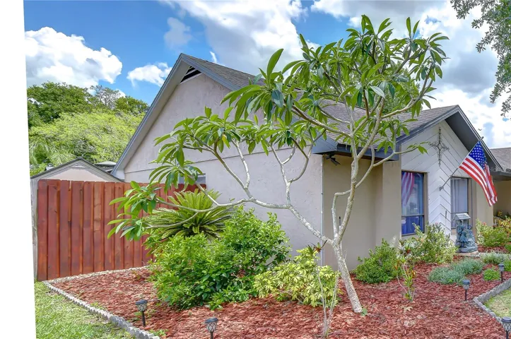 Left front side view of home