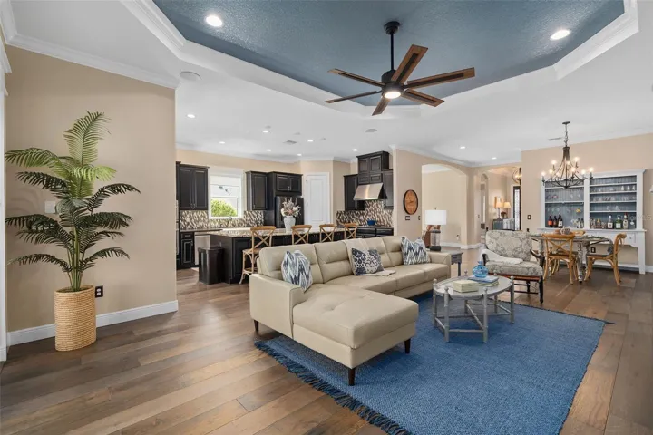 The View from the Lanai to the Great Room. This is a Great Entertaining Home.