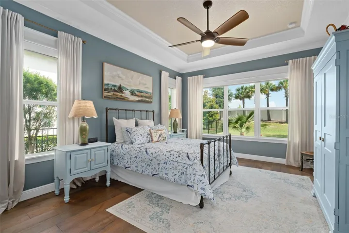 Primary Suite with the Upgraded side wall windows and a Tray Ceiling