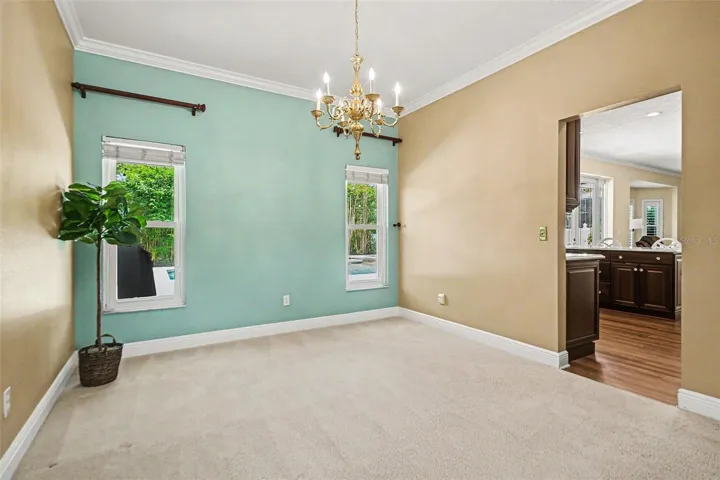 Dining Room with View of Pool
