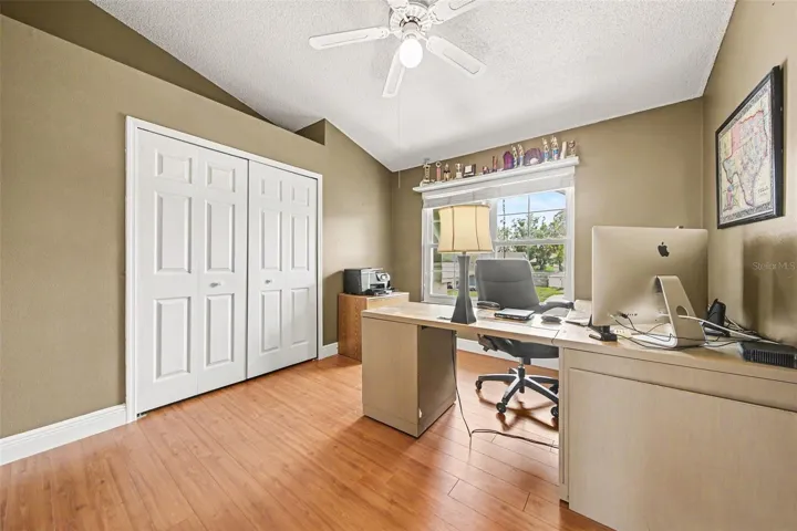 Bedroom 2 Used as an Office. L-Shaped Desk Stays