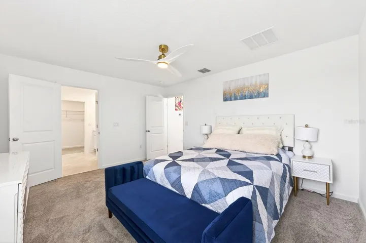 Light, bright primary suite.