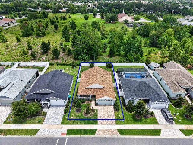 Aerial Front Elevation with Property Lines