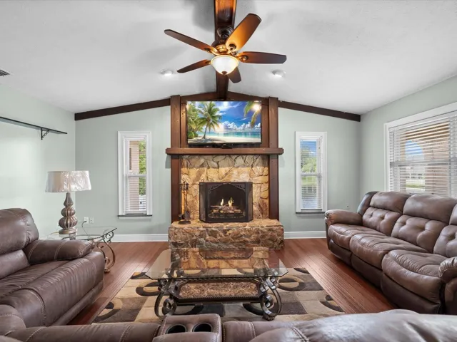 Wood Burning Fireplace in Living Room