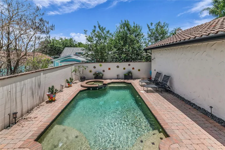 saltwater pool with heated spa