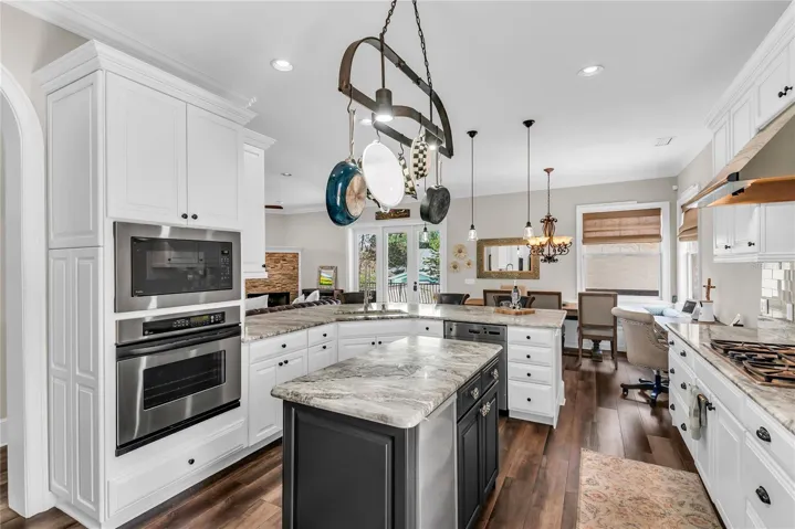Open floor plan opening to the family room