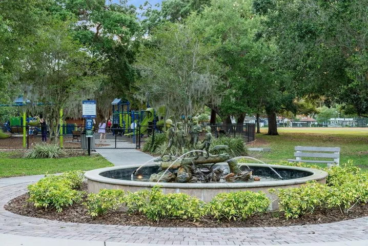 Walk to the playground, baseball fields and tennis court at Delaney Park