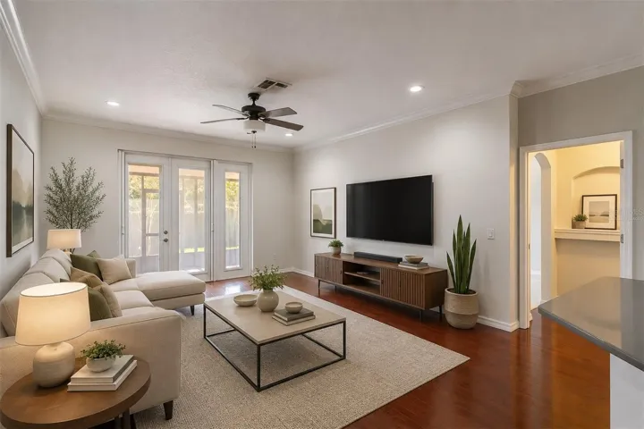Virtually staged living room